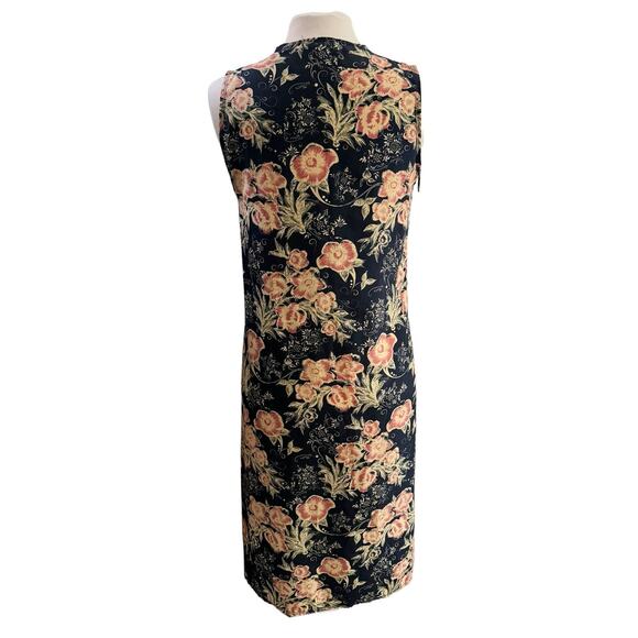 Floral Sleeveless Kimono Duster Wrap Navy Lightweight S Boho Flowy Semi Sheer - Picture 10 of 12